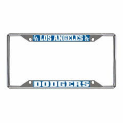 Los Angeles Dodgers Chrome Metal License Plate Frame, 6.25in x 12.25in - Los Angeles Dodgers