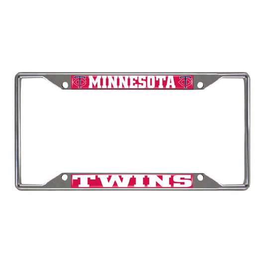 Minnesota Twins Chrome Metal License Plate Frame, 6.25in x 12.25in