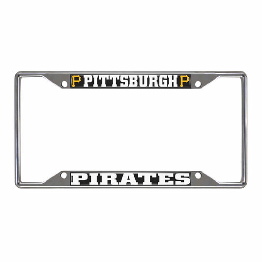 Pittsburgh Pirates Chrome Metal License Plate Frame, 6.25in x 12.25in - Pittsburgh Pirates
