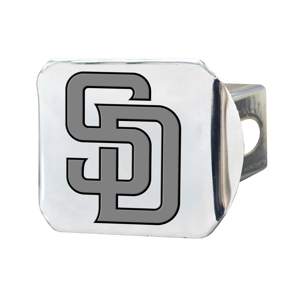 San Diego Padres Chrome Metal Hitch Cover with Chrome Metal 3D Emblem - San Diego Padres
