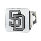 San Diego Padres Chrome Metal Hitch Cover with Chrome Metal 3D Emblem - San Diego Padres