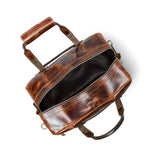 Espresso Elegance Carry on Duffle, Saddle Tan - Classy Leather Bags - Flyclothing LLC