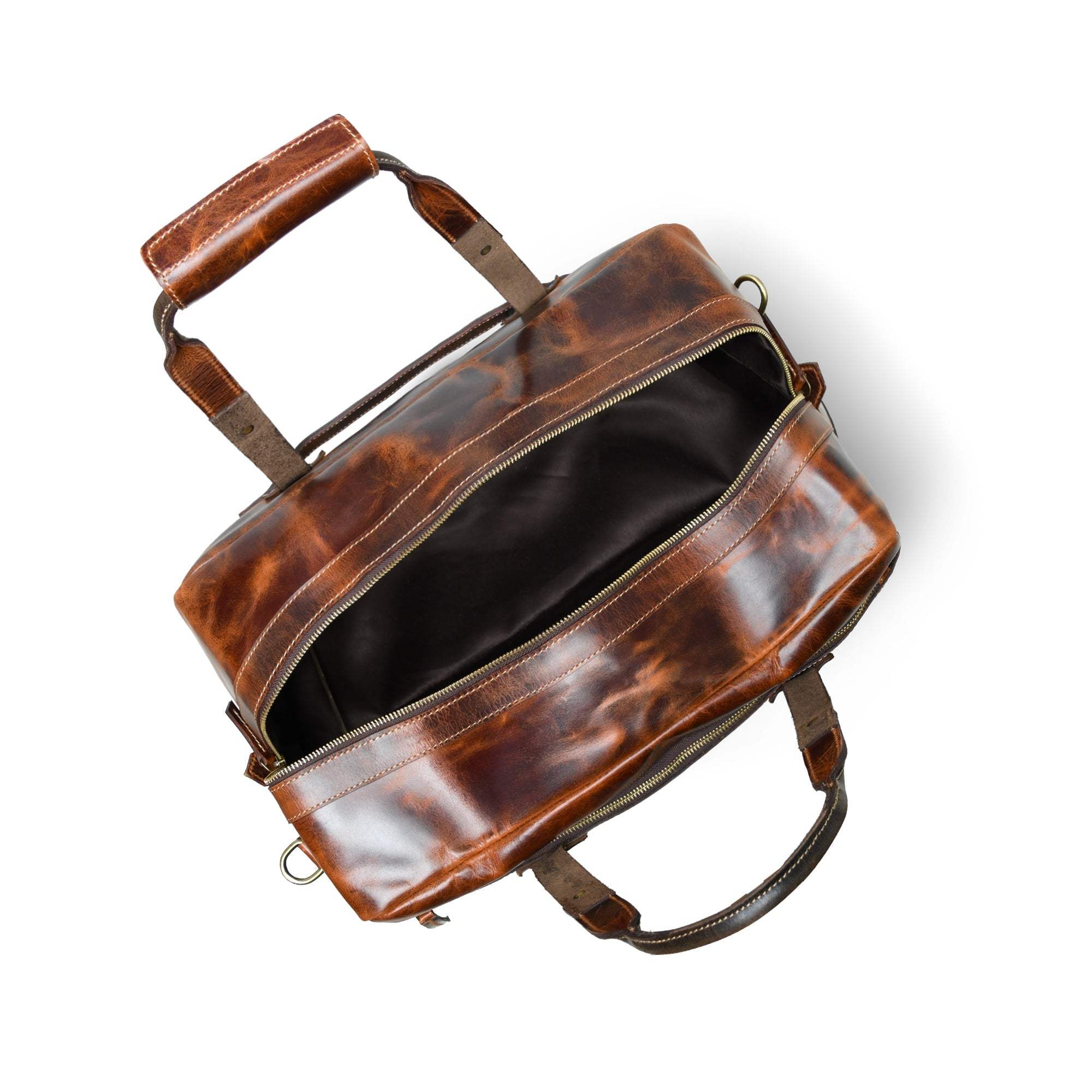Espresso Elegance Carry on Duffle, Saddle Tan - Classy Leather Bags - Flyclothing LLC