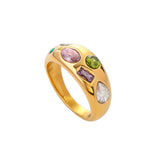 18K Gold-Plated Colorful Zircon Ring - Trendsi - Flyclothing LLC