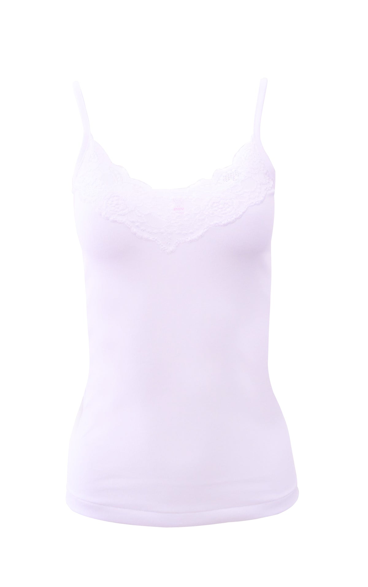 Mare Luxury 100% Mako Cotton Women's Lace-Trimmed Camisole. Proudly Made in Italy (266) - tittimitti - Flyclothing LLC
