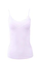 Mare Luxury 100% Mako Cotton Women's Lace-Trimmed Camisole. Proudly Made in Italy (266) - tittimitti - Flyclothing LLC