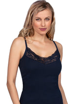 Mare Luxury 100% Mako Cotton Women's Lace-Trimmed Camisole. Proudly Made in Italy (266) - tittimitti - Flyclothing LLC