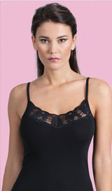 Mare Luxury 100% Mako Cotton Women's Lace-Trimmed Camisole. Proudly Made in Italy (266) - tittimitti - Flyclothing LLC
