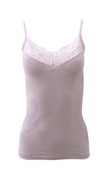 Mare Luxury 100% Mako Cotton Women's Lace-Trimmed Camisole. Proudly Made in Italy (266) - tittimitti - Flyclothing LLC