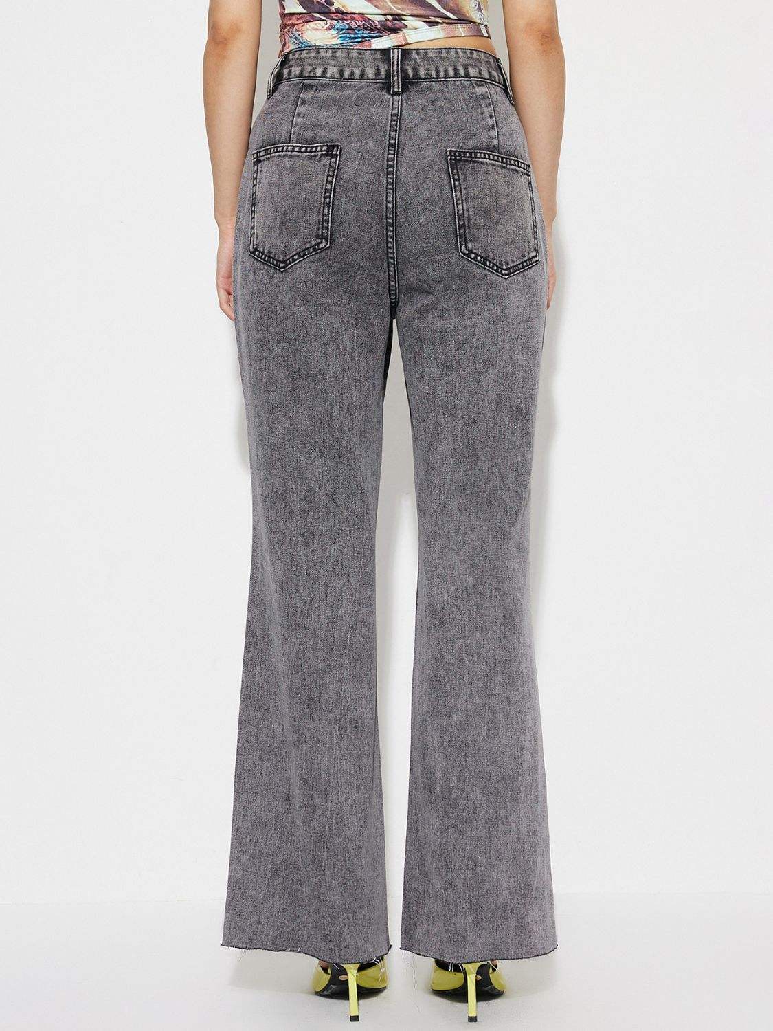 High Waist Bootcut Jeans with Pockets - Trendsi - Flyclothing LLC