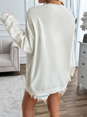 Devine US Flag Round Neck Long Sleeve Knit Top - Trendsi
