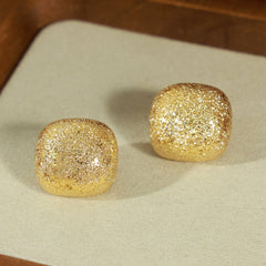 Gold-Plated Geometric Stud Earrings - Trendsi