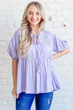 And The Why Textured Pintuck Blouse Top with Tassels - Trendsi