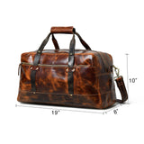 Espresso Elegance Carry on Duffle, Saddle Tan - Classy Leather Bags - Flyclothing LLC