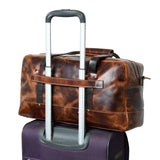 Espresso Elegance Carry on Duffle, Saddle Tan - Classy Leather Bags - Flyclothing LLC