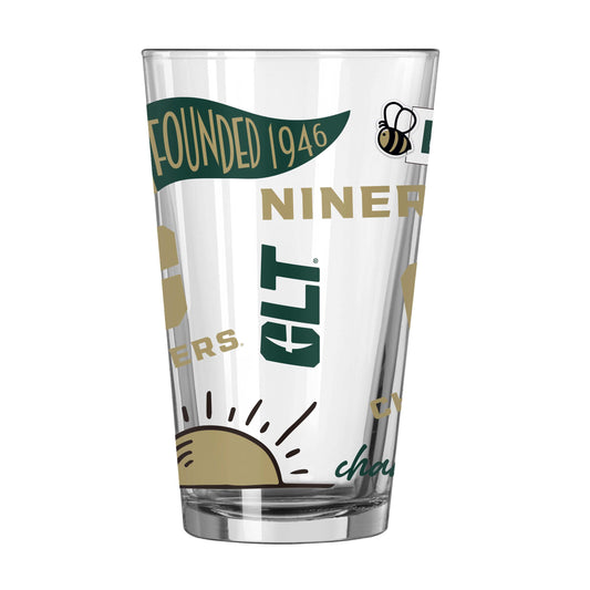NC Charlotte 16oz Native Pint Glass - Logo Brands - Flyclothing LLC