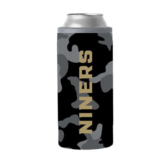 UNC Charlotte Black Camo 12oz Slim Can Coolie - Logo Brands - Flyclothing LLC