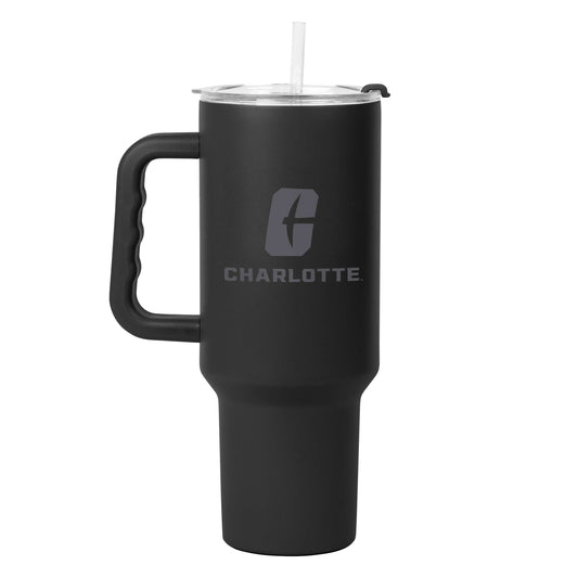 NC Charlotte 40oz Black Tonal Powder Coat Tumbler - Logo Brands - Flyclothing LLC