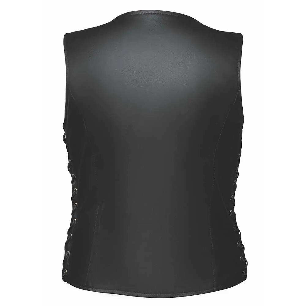 Keystone - LADIES PREMIUM LEATHER VEST - Unik Just for Bikers - Flyclothing LLC
