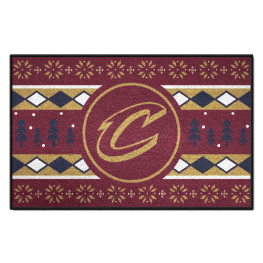 Cleveland Cavaliers Holiday Sweater Starter Mat Accent Rug - 19in. x 30in. - Cleveland Cavaliers