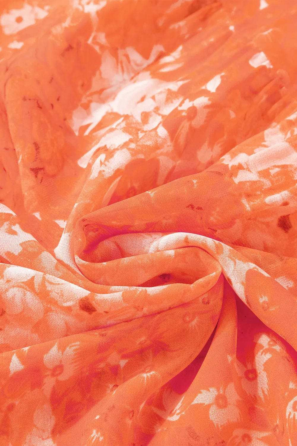 Smocked Printed V-Neck Long Sleeve Dress - Trendsi - Flyclothing LLC