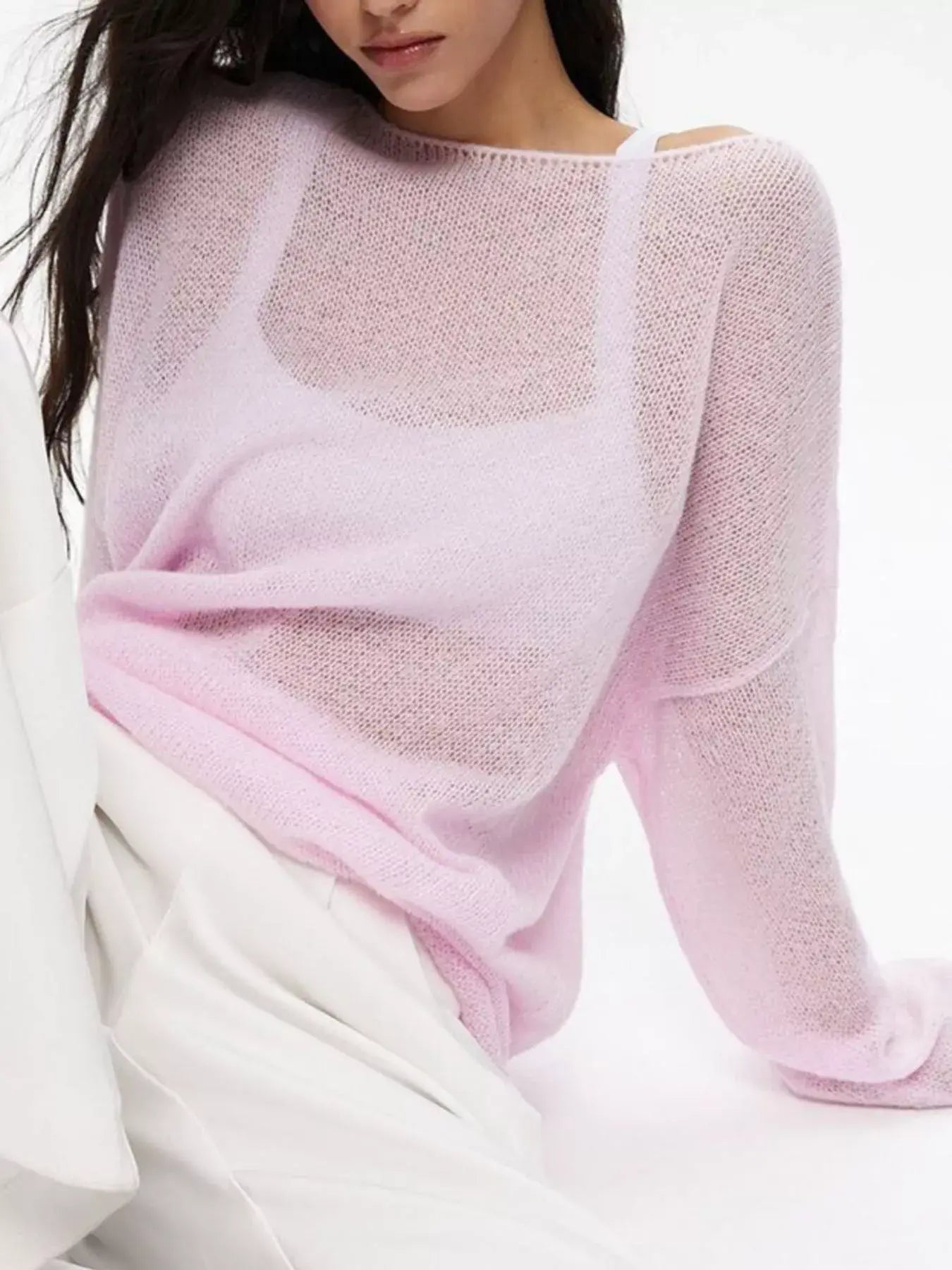 Boat Neck Dropped Shoulder Sweater - Trendsi - Flyclothing LLC