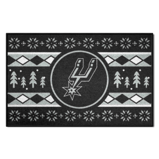 San Antonio Spurs Holiday Sweater Starter Mat Accent Rug - 19in. x 30in. - San Antonio Spurs