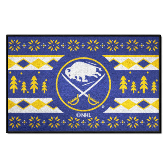 Buffalo Sabres Holiday Sweater Starter Mat Accent Rug - 19in. x 30in. - Buffalo Sabres