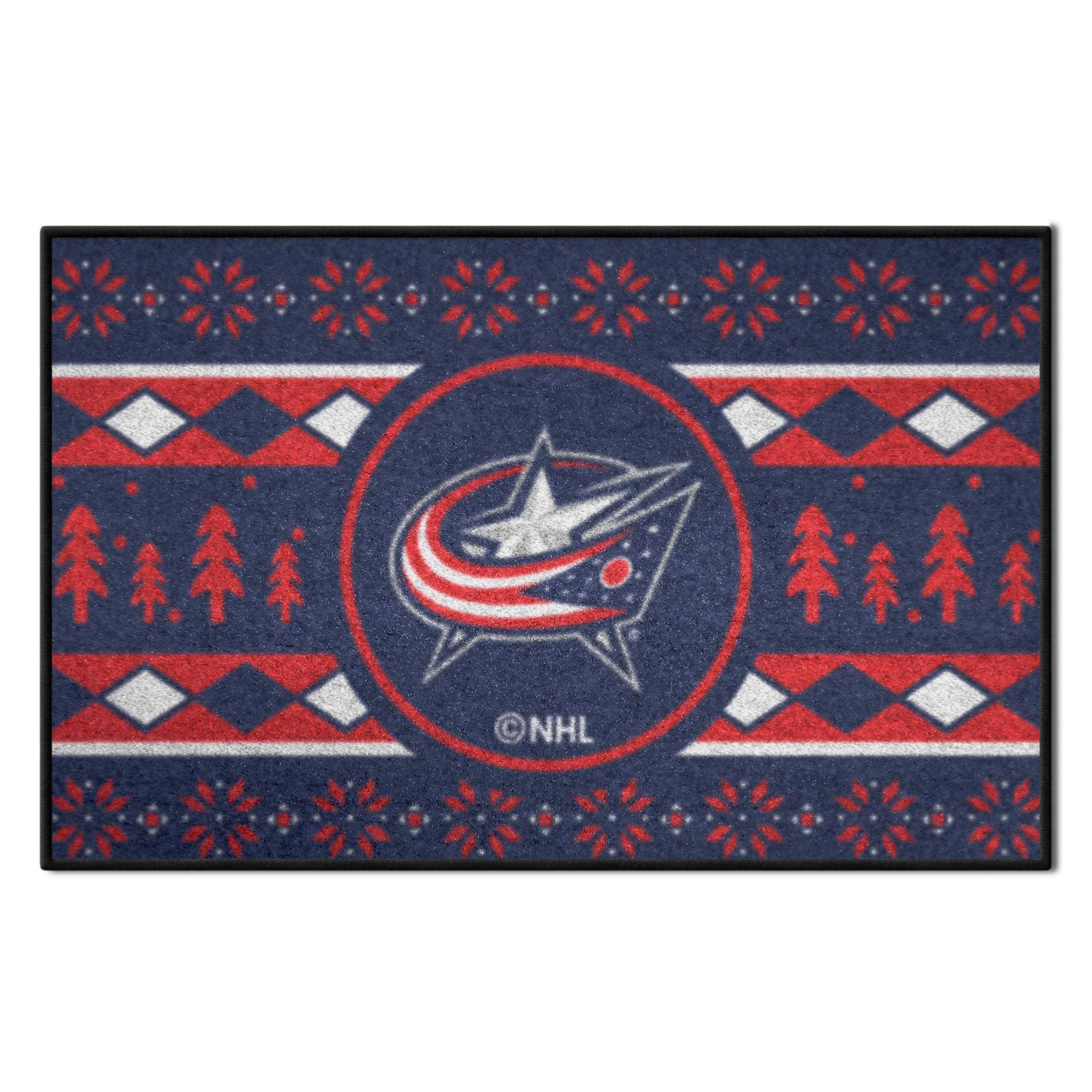 Columbus Blue Jackets Holiday Sweater Starter Mat Accent Rug - 19in. x 30in. - Columbus Blue Jackets