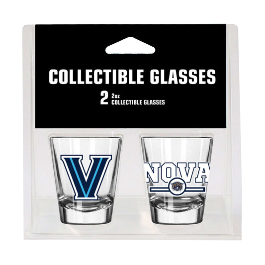 Villanova Campus Colors 2oz Letterman Shot Glass 2 Pack - Logo Brands - Flyclothing LLC