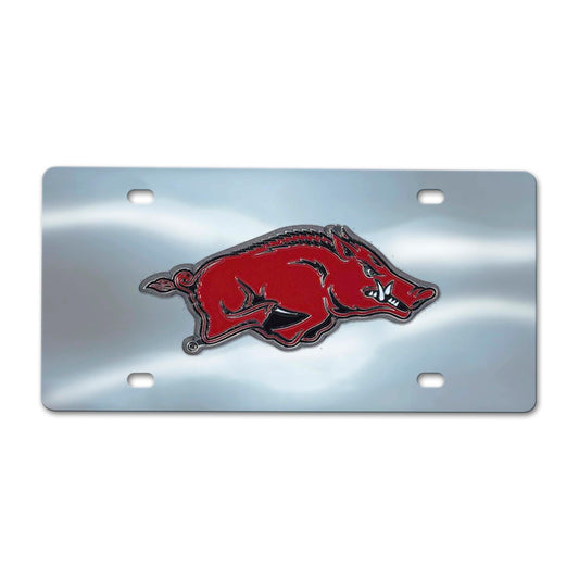 Arkansas Razorbacks 3D Stainless Steel License Plate - Arkansas