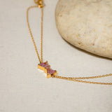Stainless Steel Zircon Bow Bracelet - Trendsi