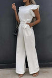 Round Neck Cap Sleeve Jumpsuit - Trendsi - Flyclothing LLC