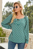 Floral Tied Printed Long Sleeve Blouse - Trendsi