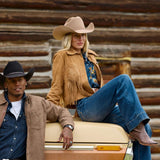 Stetson Ranch Life Print Western Shirt - Navy