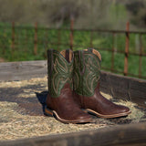 Stetson Nolan Bison Boots Brown/Green - Stetson - Flyclothing LLC