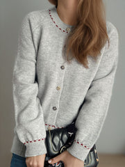 Button Down Long Sleeve Cardigan - Trendsi
