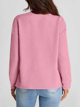 Full Size Texture Round Neck Long Sleeve Sweatshirt - Trendsi - Flyclothing LLC