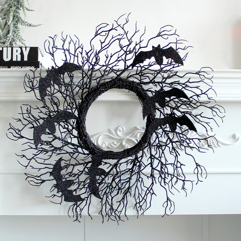 Halloween Simulation Decoration Wreath Black - My Store - Flyclothing LLC