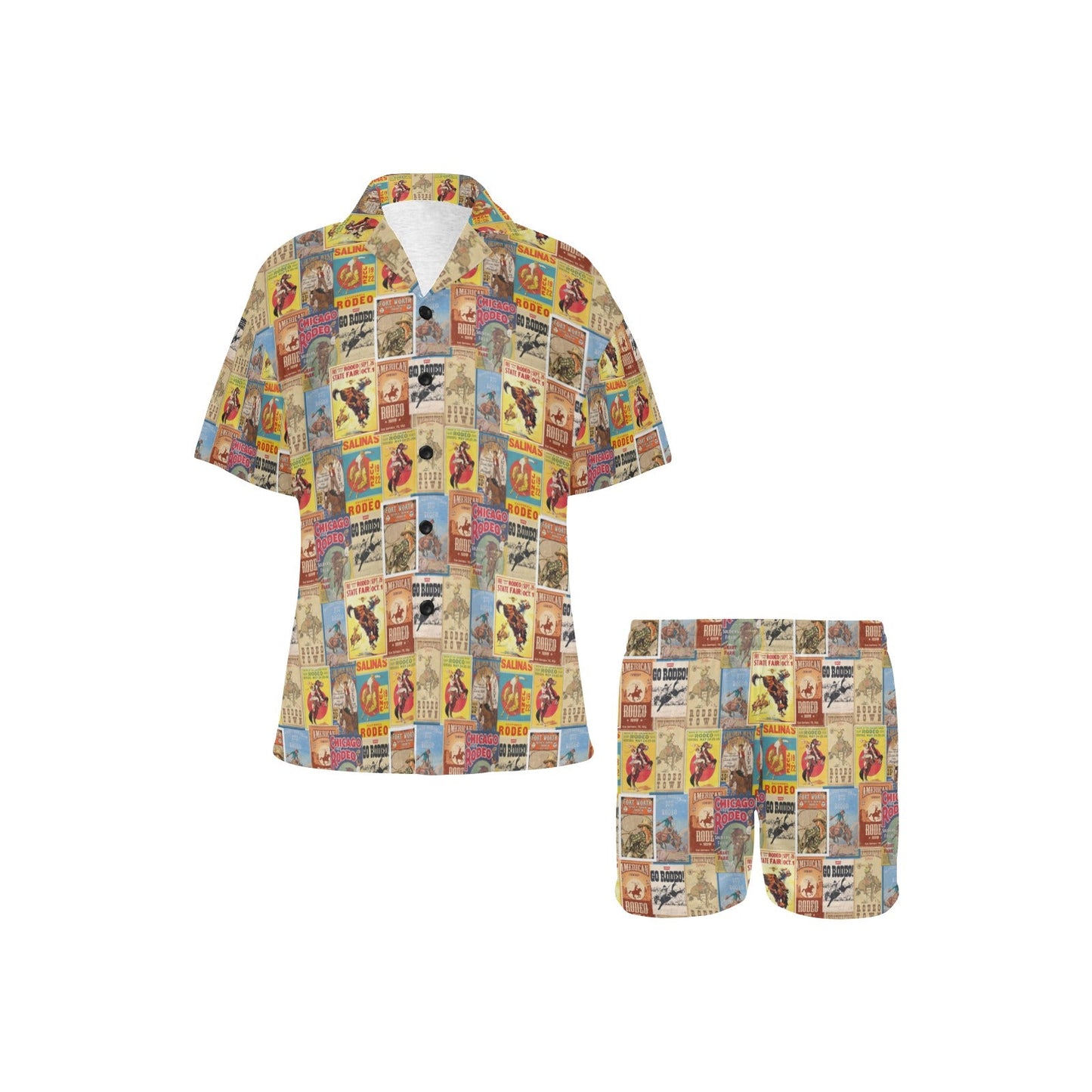 Baha Ranch Vintage Rodeo Poster Women's Western Pajama Set