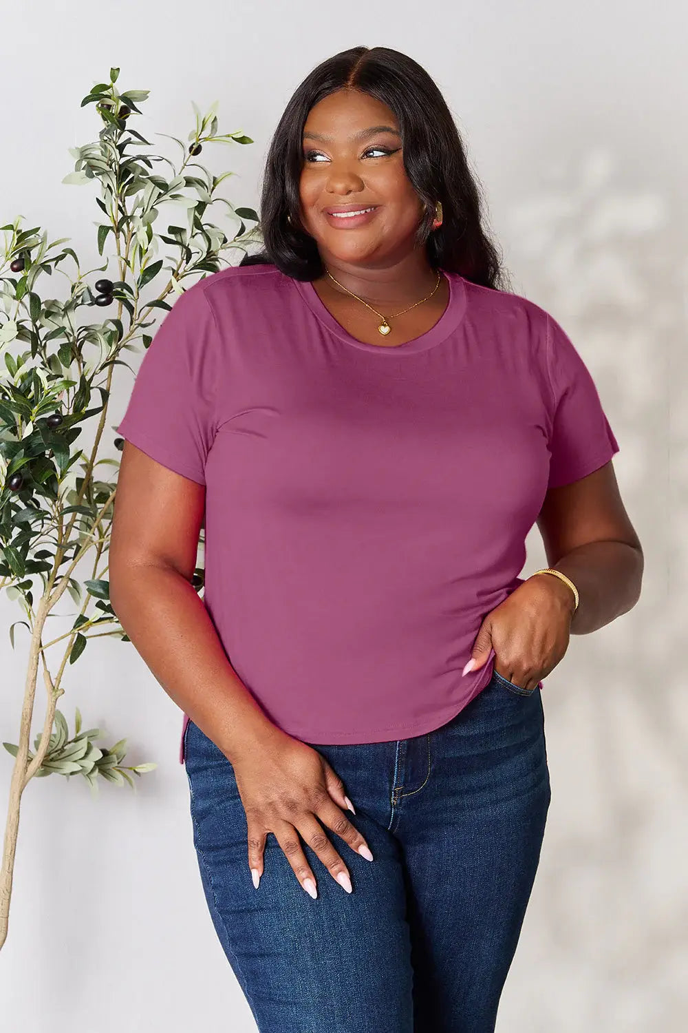 Basic Bae Full Size Round Neck Short Sleeve T-Shirt - ShopBasicbae - Flyclothing LLC