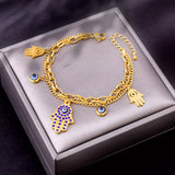 18K Gold-Plated Hand Charm Jewelry Set - Trendsi - Flyclothing LLC