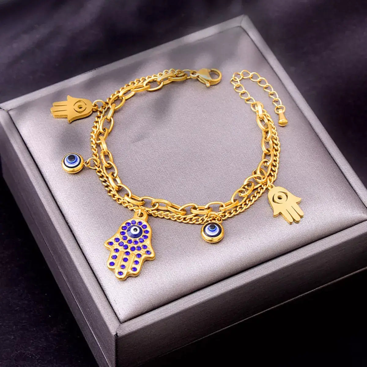 18K Gold-Plated Hand Charm Jewelry Set - Trendsi - Flyclothing LLC