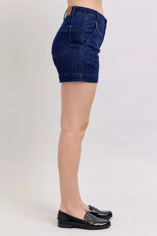 Judy Blue Full Size High Waist Denim Shorts Plus Size - Trendsi - Flyclothing LLC