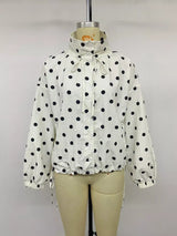 Polka Dot Stand-Collar Casual Jacket - Trendsi - Flyclothing LLC