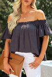 Off-Shoulder Short Sleeve Blouse - Trendsi - Flyclothing LLC