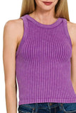 Zenana Ribbed Washed Seamless Tank Top - Trendsi - Flyclothing LLC