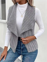 Cozy Fleece Open Front Vest Coat - Trendsi - Flyclothing LLC