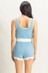 HYFVE Striped Cropped Tank and Shorts Set - Trendsi - Flyclothing LLC