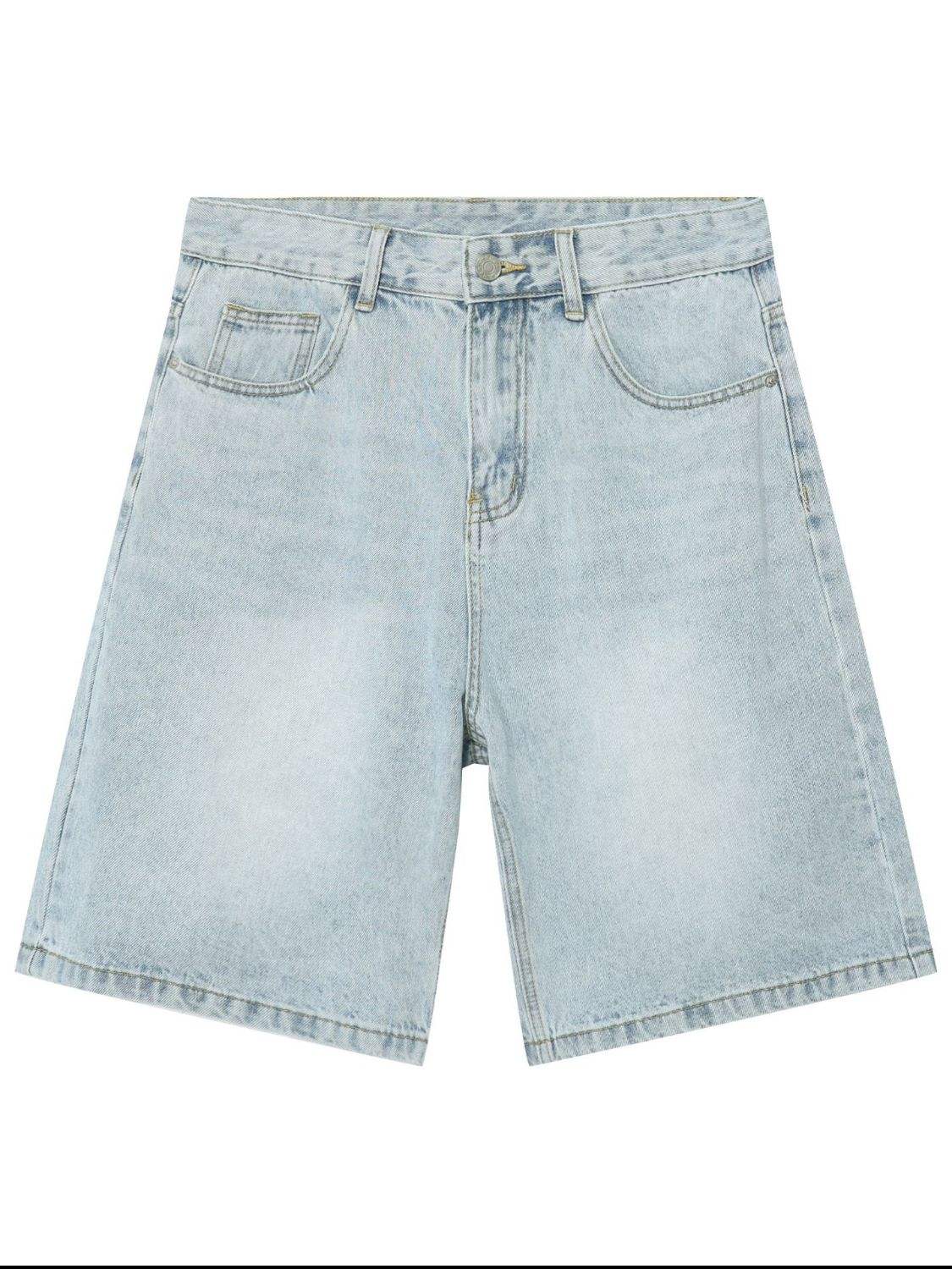 Men's Washed Denim Shorts with Pockets - Trendsi - Flyclothing LLC